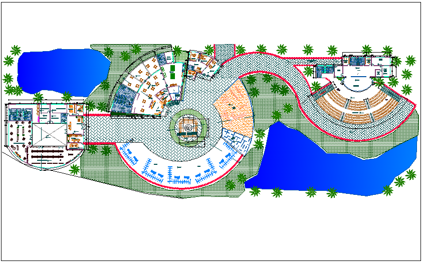 Corporate Office Building Site Plan And Landscaping Details Dwg File ...