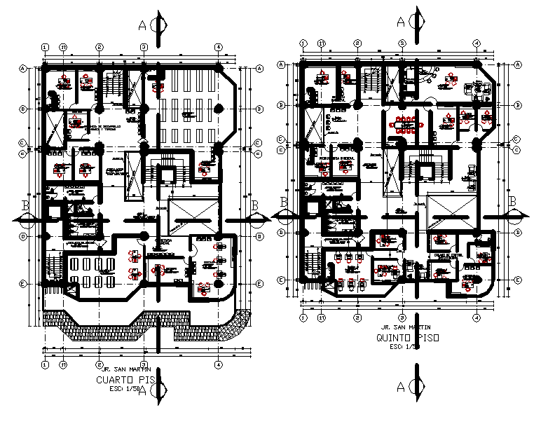 Commercial plan detail dwg file - Cadbull