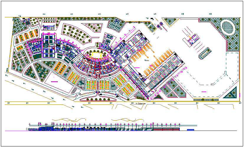 Commercial structure plan detail dwg file - Cadbull