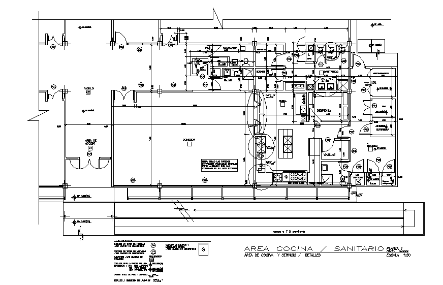 Commercial working plan detail dwg file - Cadbull