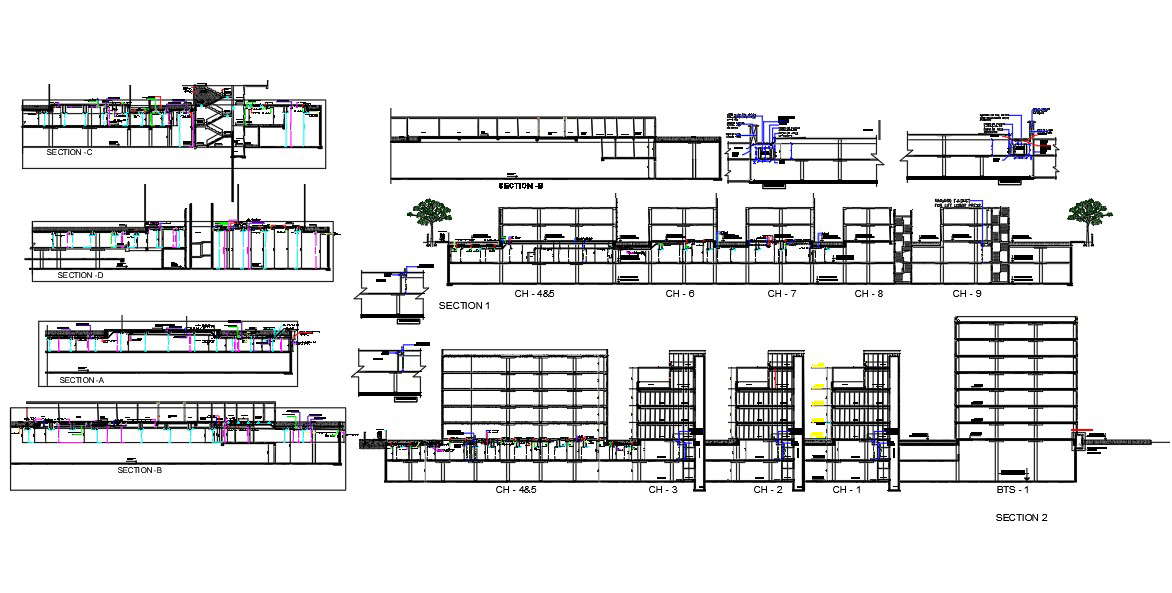 Commercial Building Section Drawing AutoCAD File - Cadbull