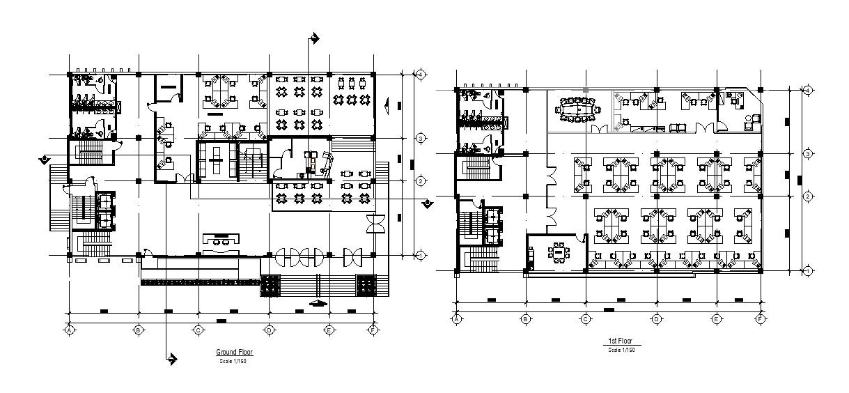 Commercial Office floor plan stated in this AutoCAD file. Download 2d ...