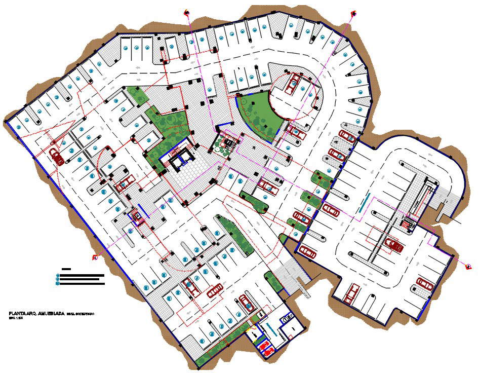 Commercial With Residence Building Basement Parking Plan Autocad File Cadbull