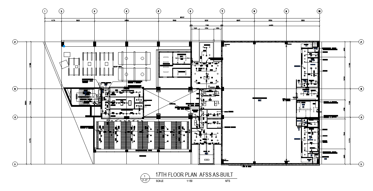 Commercial building 17th-floor plan is given in this cad file. Download ...