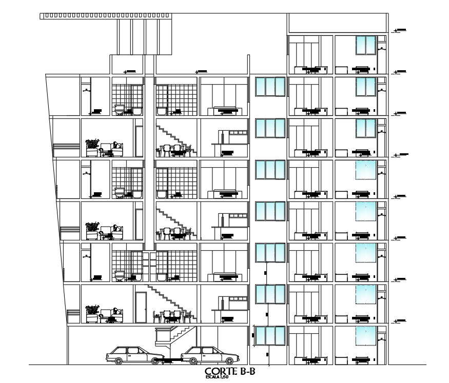 Commercial building section detail defined in this drawing file ...