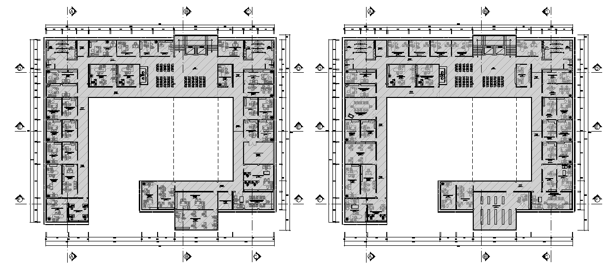 Commercial floor plan separated in this AutoCAD file. Download this 2d AutoCAD drawing file