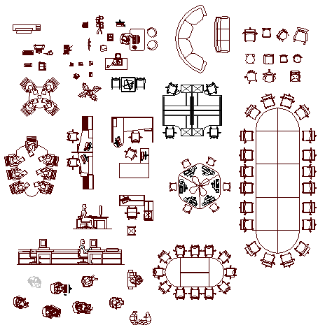 Common furniture and dining table blocks dwg file - Cadbull