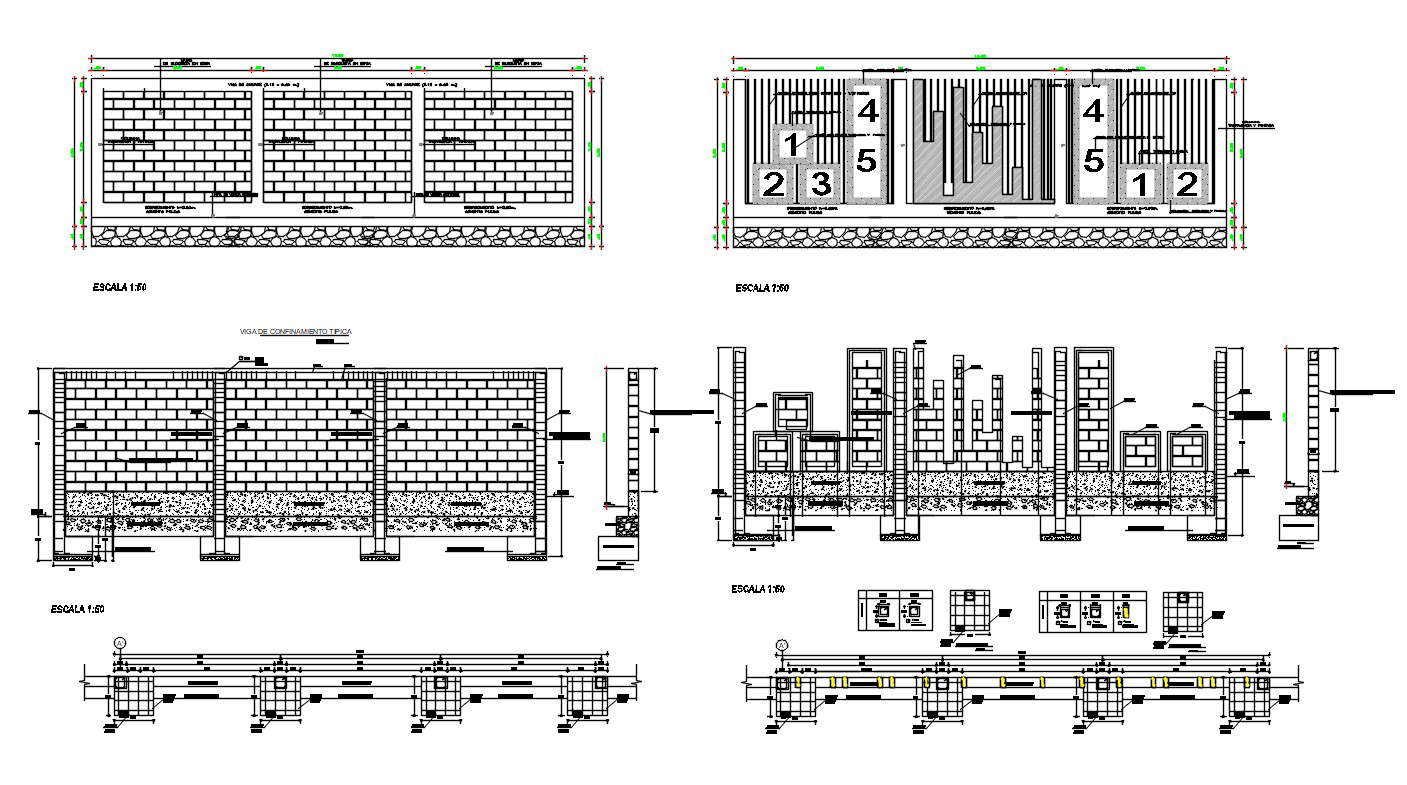 Compound Wall Construction Section Drawing Dwg File Cadbull 