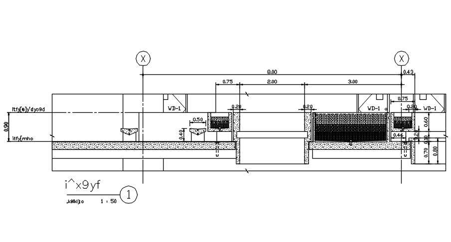 Concrete slab section details are given in this AutoCAD 2D DWG file ...