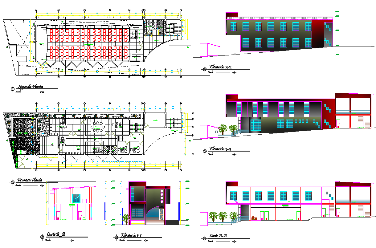 Condominium office structure plan detail view dwg file