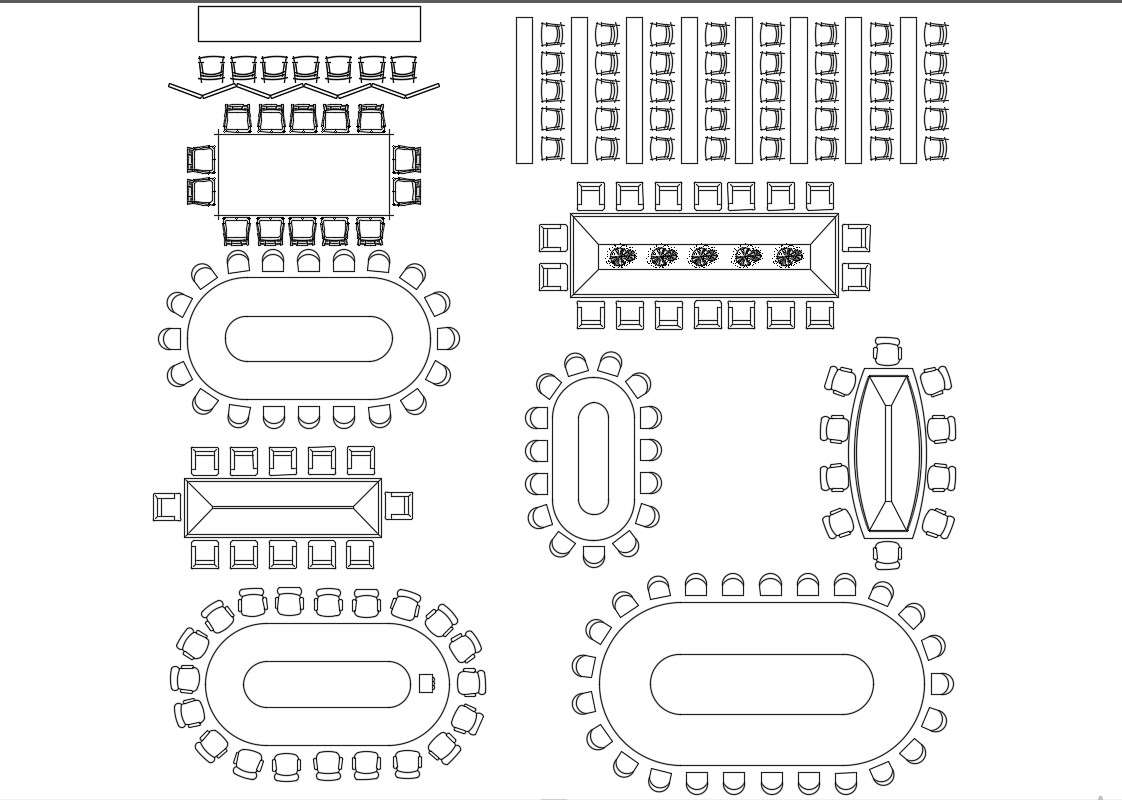 Conference Table CAD Block Free File Download - Cadbull