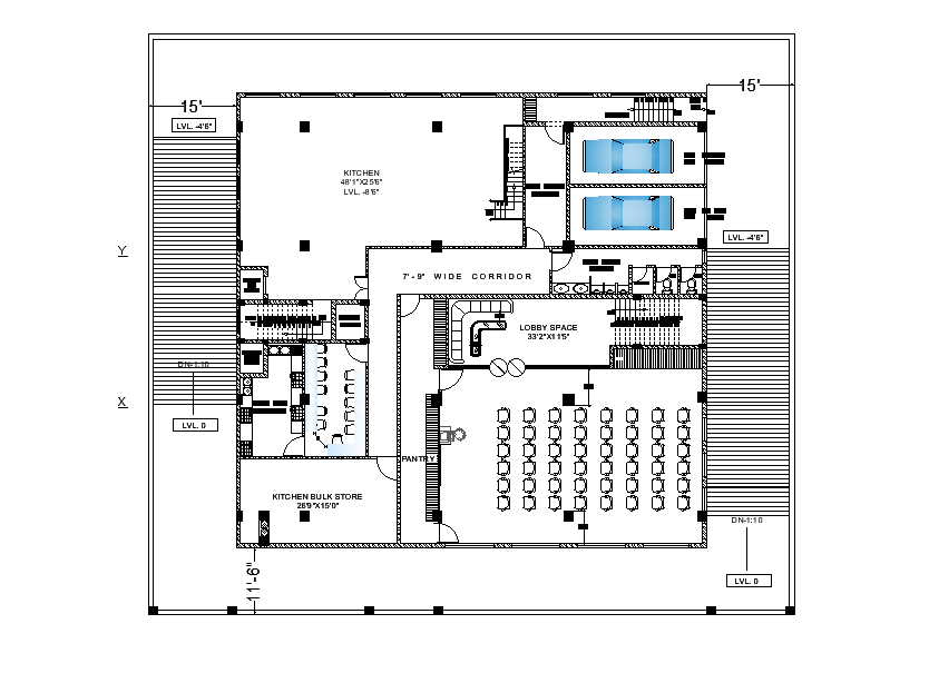 Conference Hall Layout Plan And Elevations Autocad File Free Download ...
