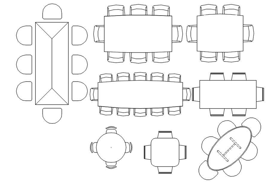 Conference table cad block in AutoCAD, dwg file. - Cadbull