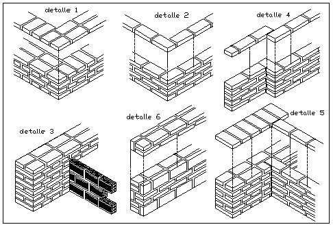 Connection of walls Joint with Isometric view design drawing - Cadbull