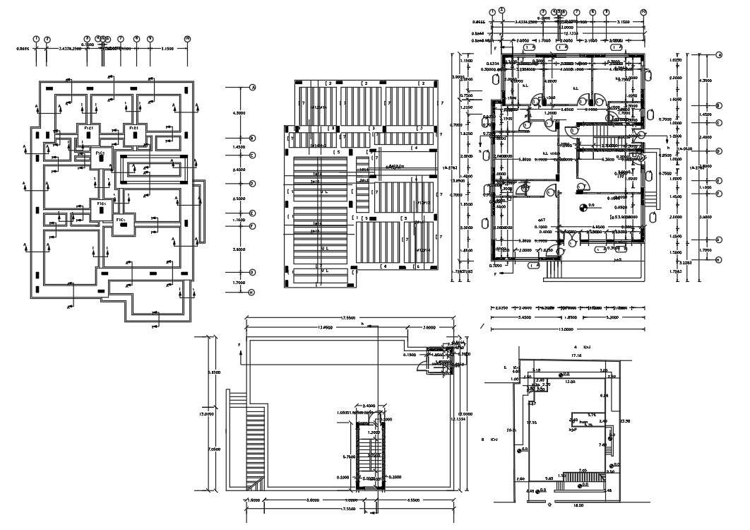 Construction House Column Footing Layout Plan CAD Drawing - Cadbull