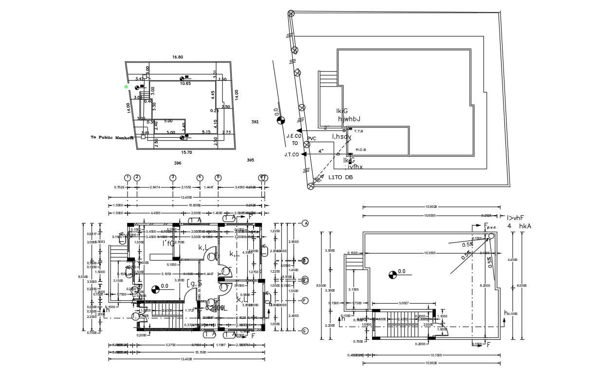 Construction Working House Plan With Dimension - Cadbull