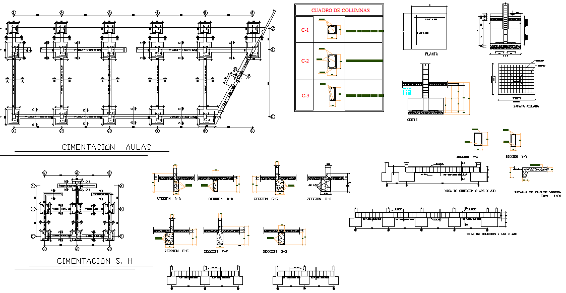 Construction detail dwg file - Cadbull