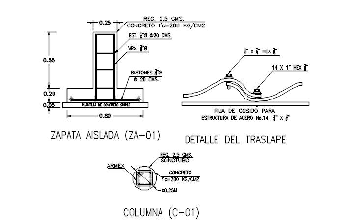 Construction detail dwg file - Cadbull