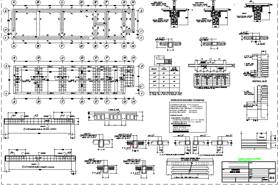 Construction detail dwg file - Cadbull