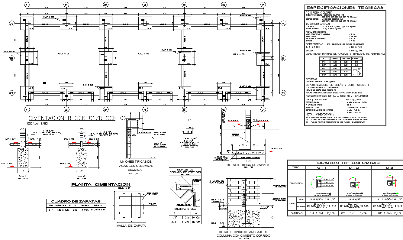 Construction detail dwg file - Cadbull