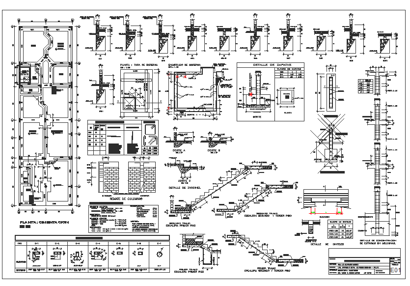 Construction detail dwg file - Cadbull