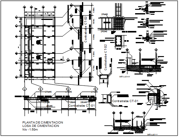 Construction detail elevation and section plan dwg file - Cadbull