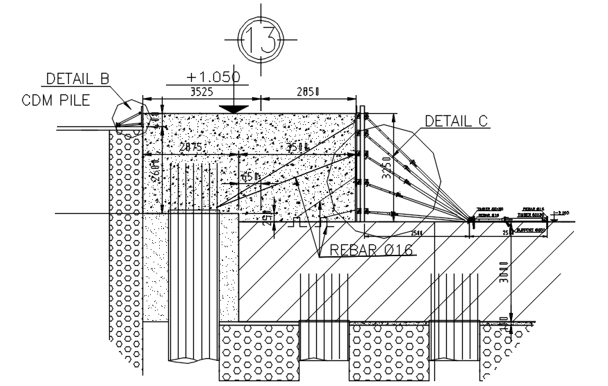 Construction detail in dwg file - Cadbull