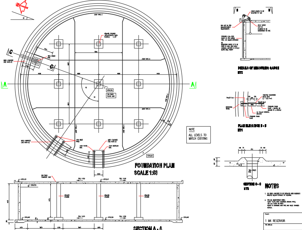 Construction detail layout - Cadbull