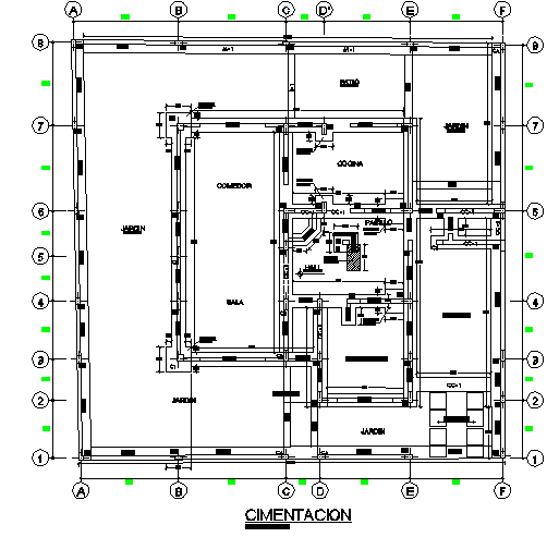 Construction detail layout plan dwg file - Cadbull