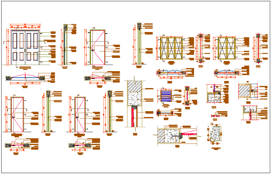 Construction detail of door and window - Cadbull