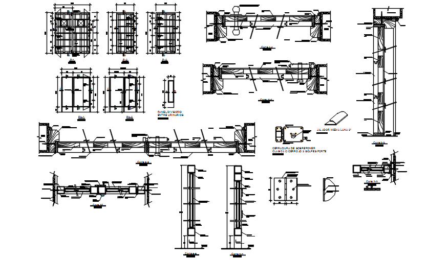 Construction detail of door in AutoCAD - Cadbull