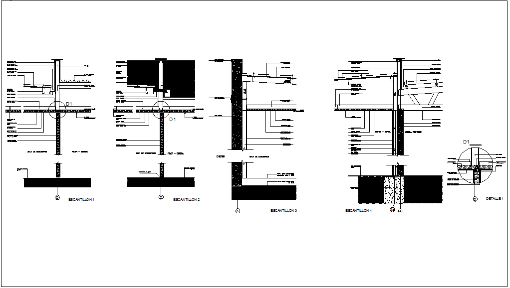 Construction detail of sliding door - Cadbull