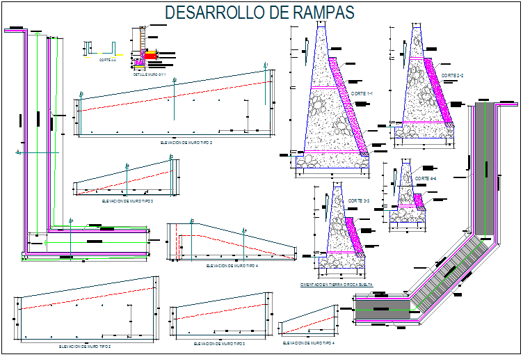 Construction View Of Ramp For Collage Dwg File Cadbull 1094