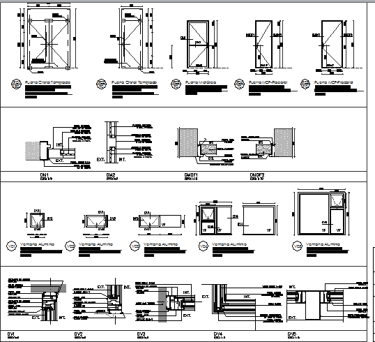 Constructive details and doors installation of shopping center dwg file ...