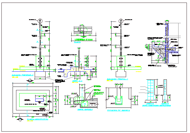 Constructive details of perimeter fence details dwg file - Cadbull