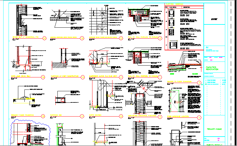 Constructive details with column and beam of office dwg file - Cadbull