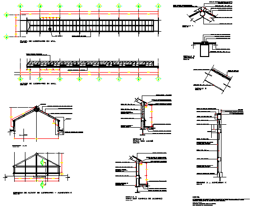 Constructive details with column and beam of shopping center dwg file ...