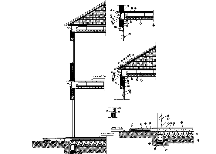 Constructive section cavity wall detail dwg file - Cadbull