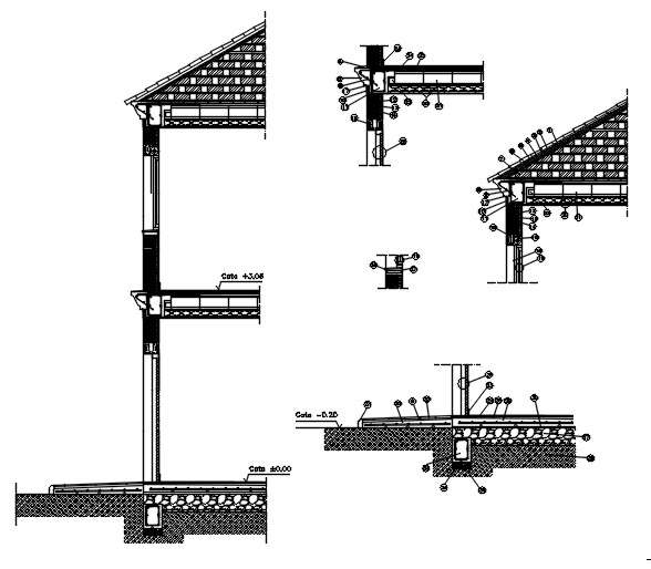 Constructive section of cavity wall - Cadbull