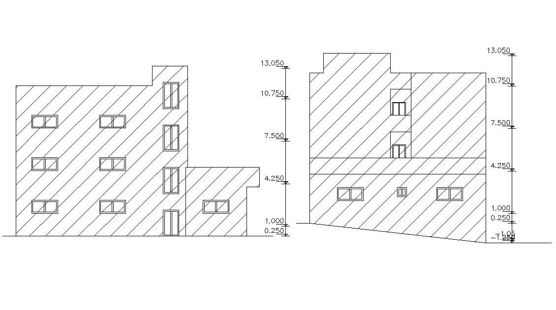 Contemporary Apartment Elevations Design CAD File - Cadbull