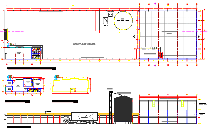 Corn processing meal architecture project dwg file - Cadbull