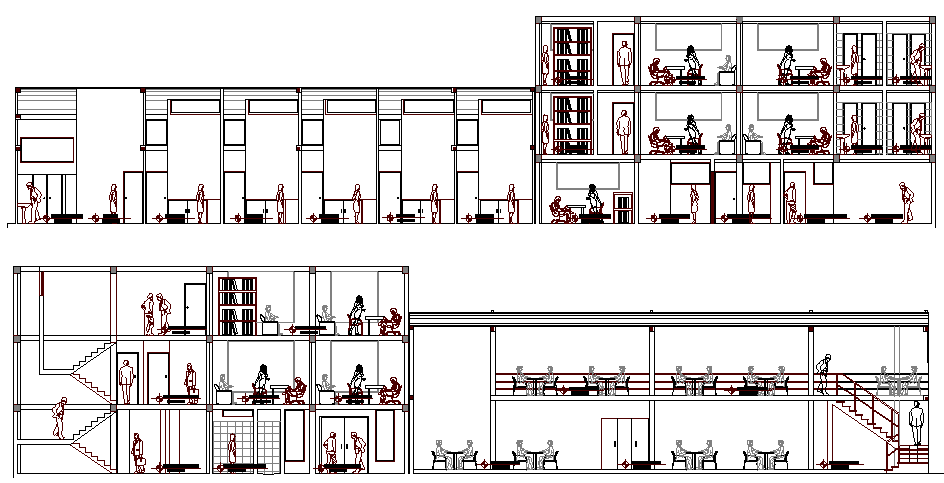 Corporate Office Building Elevation dwg file - Cadbull