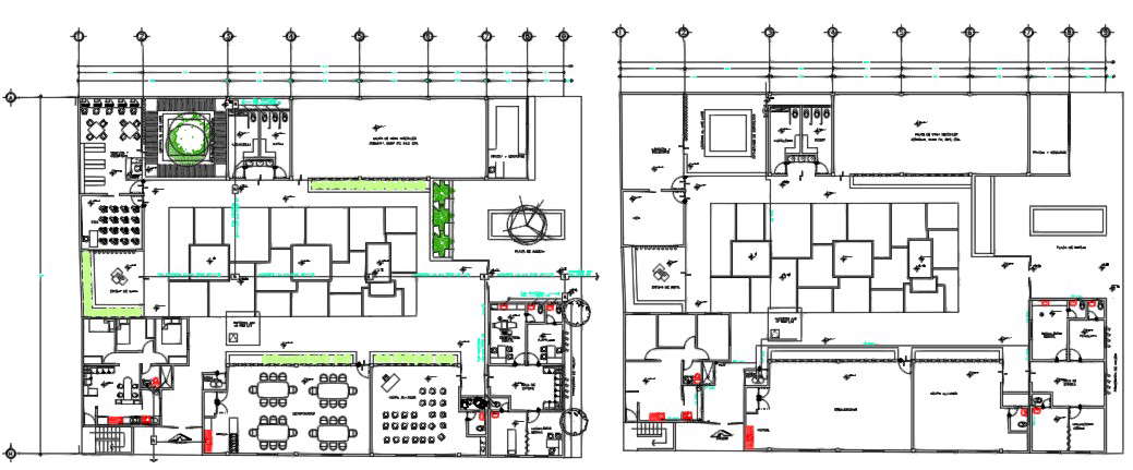 Corporate building floor plan - Cadbull