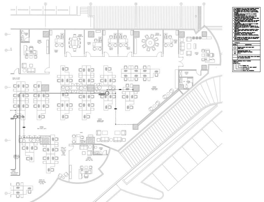 Corporate building plan detail view of a wireless access point. - Cadbull