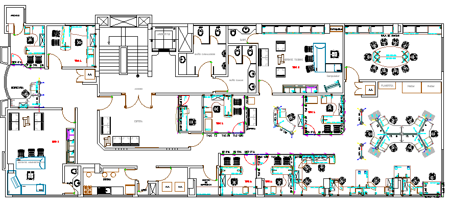 Corporate office architecture layout plan details dwg file - Cadbull