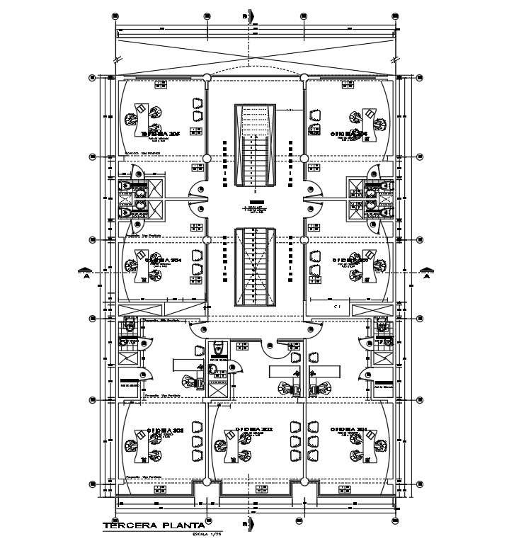 Corporate building floor plan drawing specified in this AutoCAD file ...