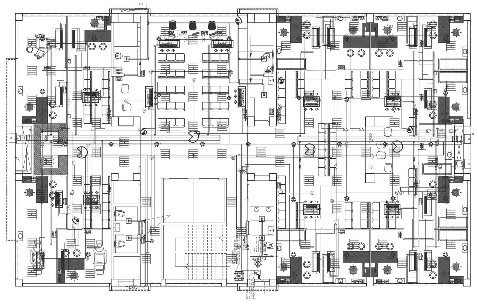 Corporate office furniture and electric layout detailed DWG autoCAD ...