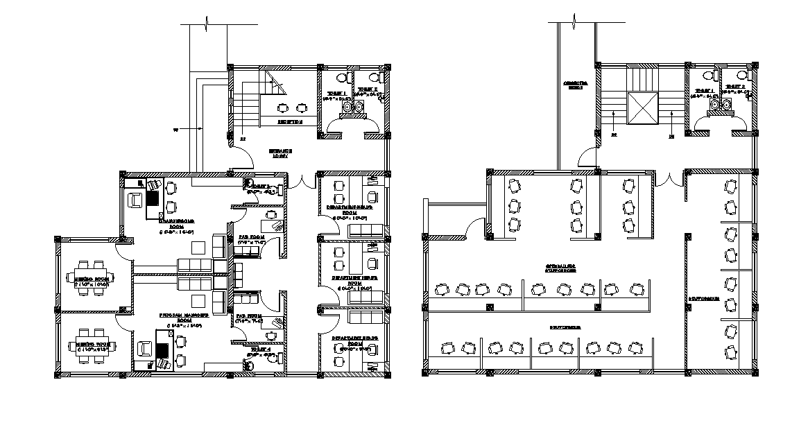 Corporate office typical plan drawing specified in this AutoCAD file ...