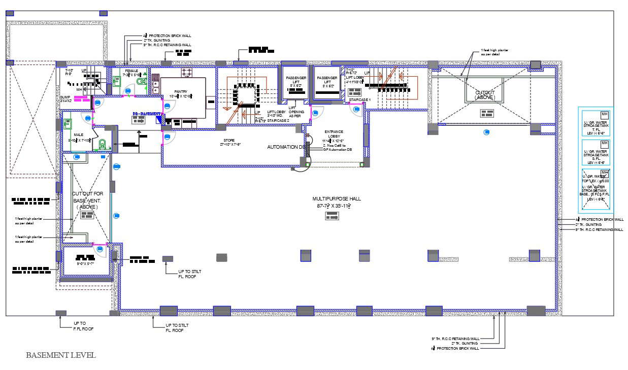 Corporation Basement Level Floor Plan Design DWG File - Cadbull