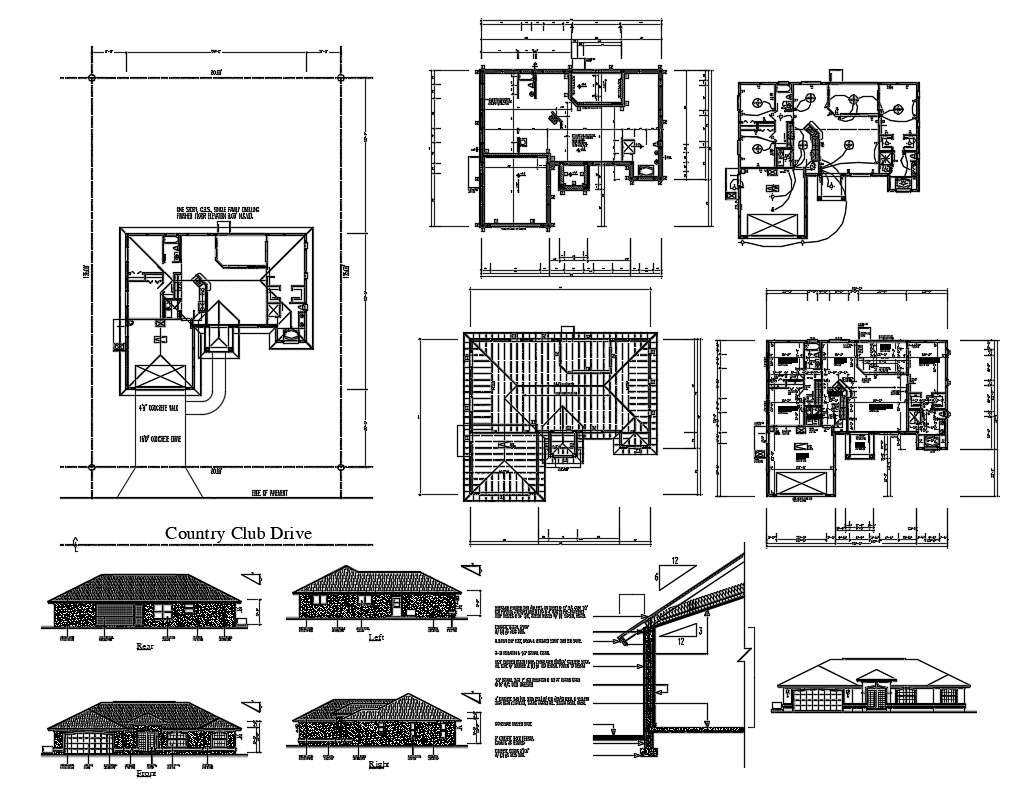 Country Club Drive Project AutoCAD File - Cadbull